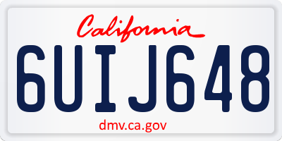 CA license plate 6UIJ648