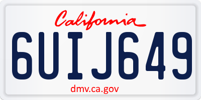 CA license plate 6UIJ649