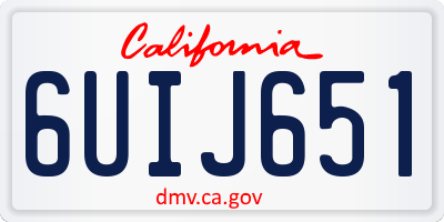 CA license plate 6UIJ651