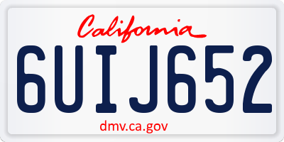 CA license plate 6UIJ652