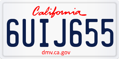 CA license plate 6UIJ655
