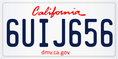 CA license plate 6UIJ656