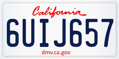 CA license plate 6UIJ657