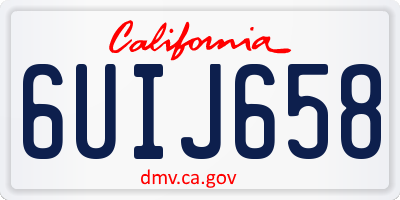 CA license plate 6UIJ658