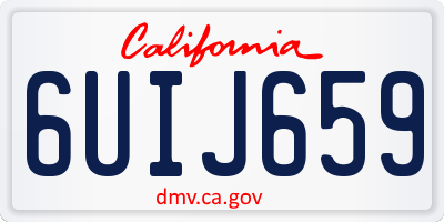CA license plate 6UIJ659