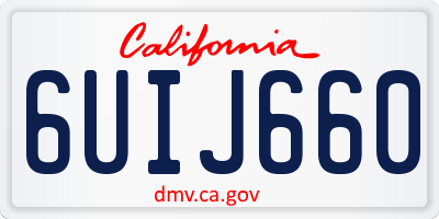 CA license plate 6UIJ660