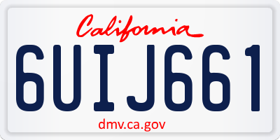 CA license plate 6UIJ661
