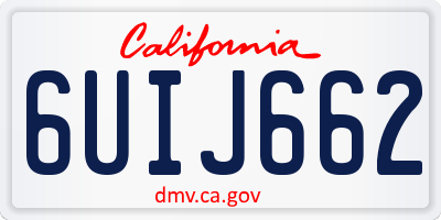CA license plate 6UIJ662