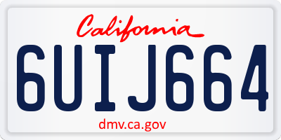 CA license plate 6UIJ664