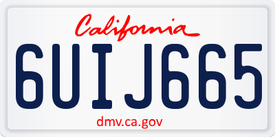 CA license plate 6UIJ665