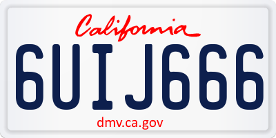 CA license plate 6UIJ666