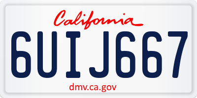 CA license plate 6UIJ667