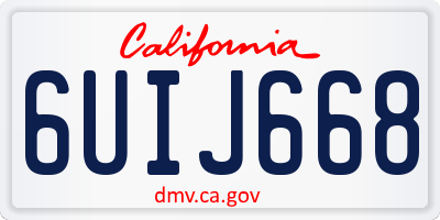 CA license plate 6UIJ668