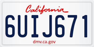 CA license plate 6UIJ671