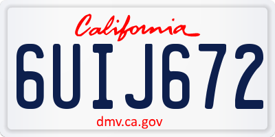 CA license plate 6UIJ672