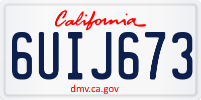 CA license plate 6UIJ673