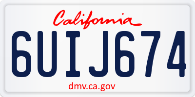 CA license plate 6UIJ674