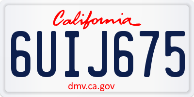 CA license plate 6UIJ675