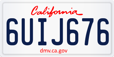 CA license plate 6UIJ676