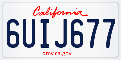 CA license plate 6UIJ677