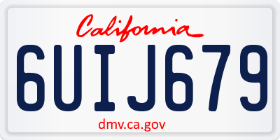 CA license plate 6UIJ679