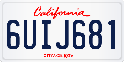 CA license plate 6UIJ681
