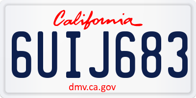 CA license plate 6UIJ683