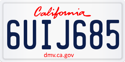 CA license plate 6UIJ685
