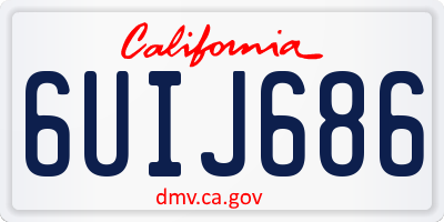 CA license plate 6UIJ686