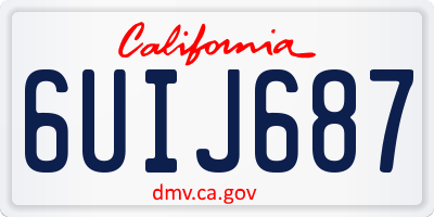 CA license plate 6UIJ687