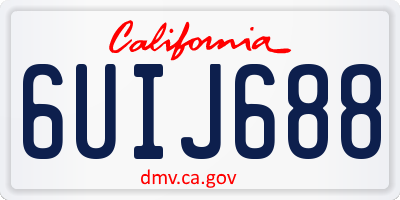 CA license plate 6UIJ688