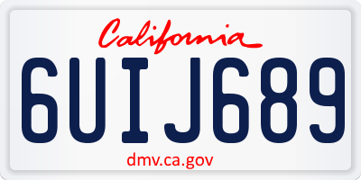 CA license plate 6UIJ689