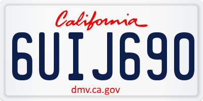 CA license plate 6UIJ690