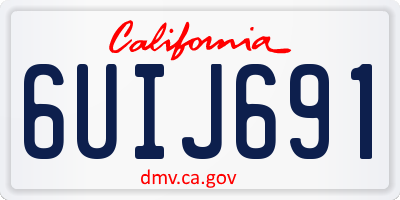 CA license plate 6UIJ691