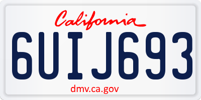 CA license plate 6UIJ693