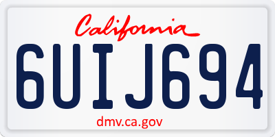 CA license plate 6UIJ694
