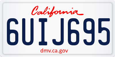 CA license plate 6UIJ695