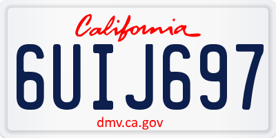 CA license plate 6UIJ697