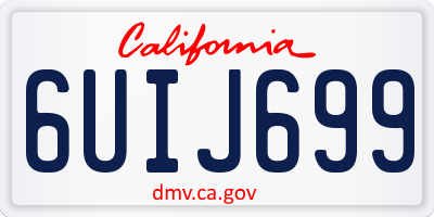 CA license plate 6UIJ699