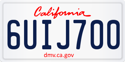 CA license plate 6UIJ700