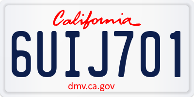 CA license plate 6UIJ701