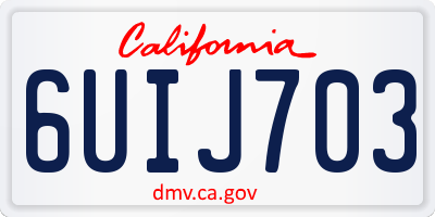 CA license plate 6UIJ703