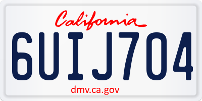 CA license plate 6UIJ704