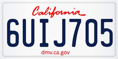 CA license plate 6UIJ705