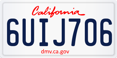 CA license plate 6UIJ706