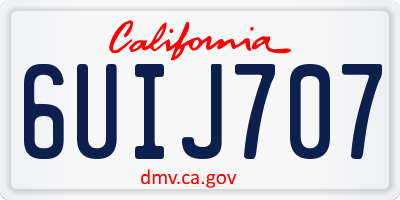 CA license plate 6UIJ707