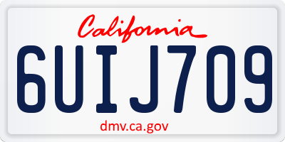 CA license plate 6UIJ709