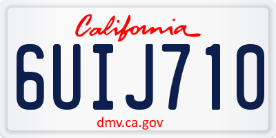 CA license plate 6UIJ710