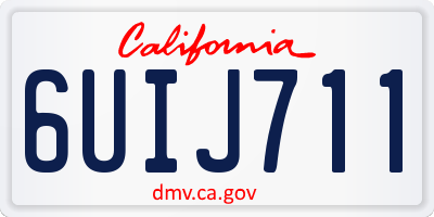 CA license plate 6UIJ711