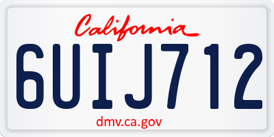 CA license plate 6UIJ712